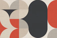 Minimal Geometric Mid-Century Abstract Shapes tapete