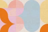 Pastel Geometric Mid-Century Abstract Shapes papel de parede