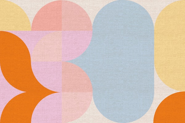 Pastel Geometric Mid-Century Abstract Shapes