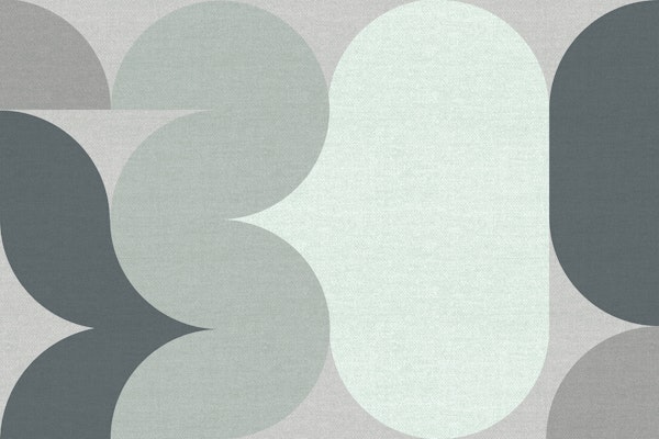 Mint Minimal Mid-Century Geometric Abstract