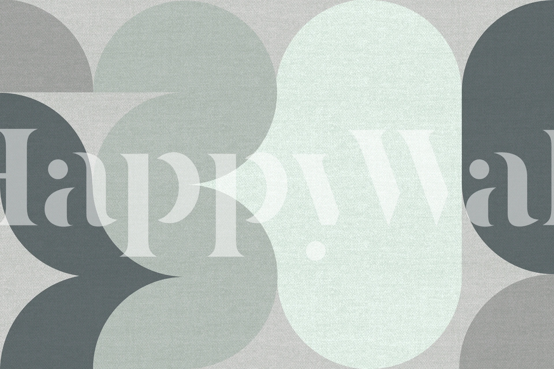 Minttu ja harmaa abstrakti geometrinen seinämaalaus