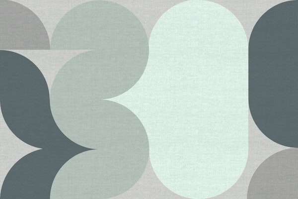 Mint Minimal Mid-Century Geometric Abstract