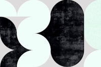 Mid-Century Modern Abstract Round Watercolor behang