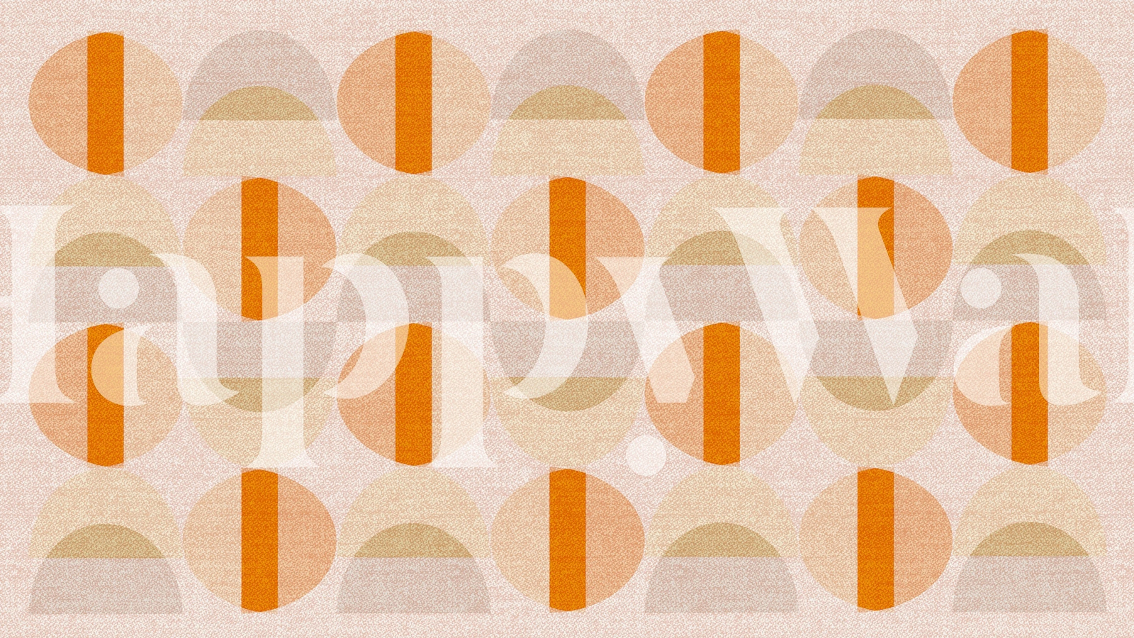 Geometric shapes in soft orange, beige, and pastel wallpaper
