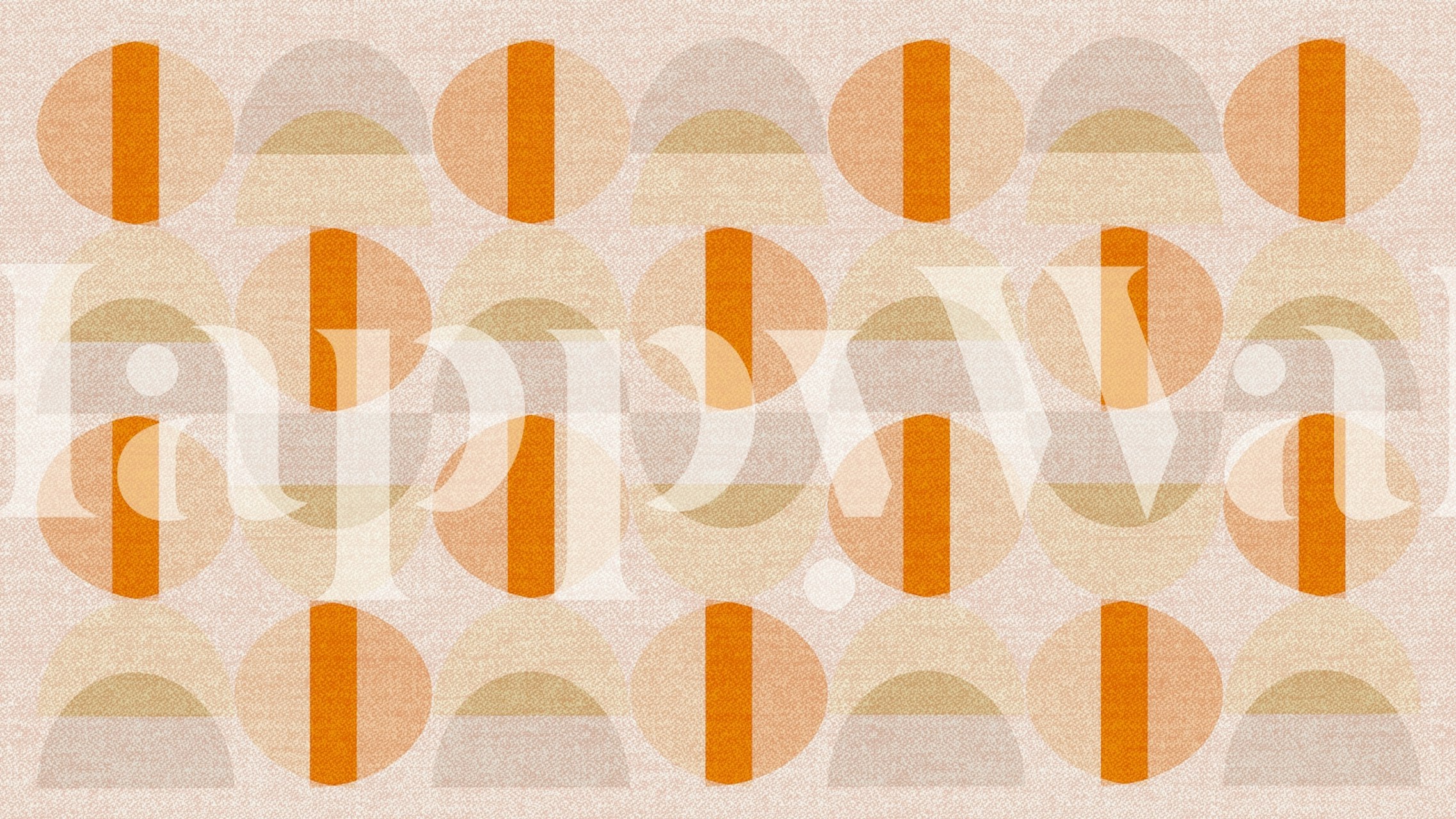 Geometric shapes in soft orange, beige, and pastel wallpaper
