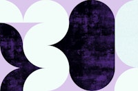 Mid-Century Modern Round Geometry Purple tapete