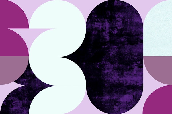 Mid-Century Modern Round Geometry Purple