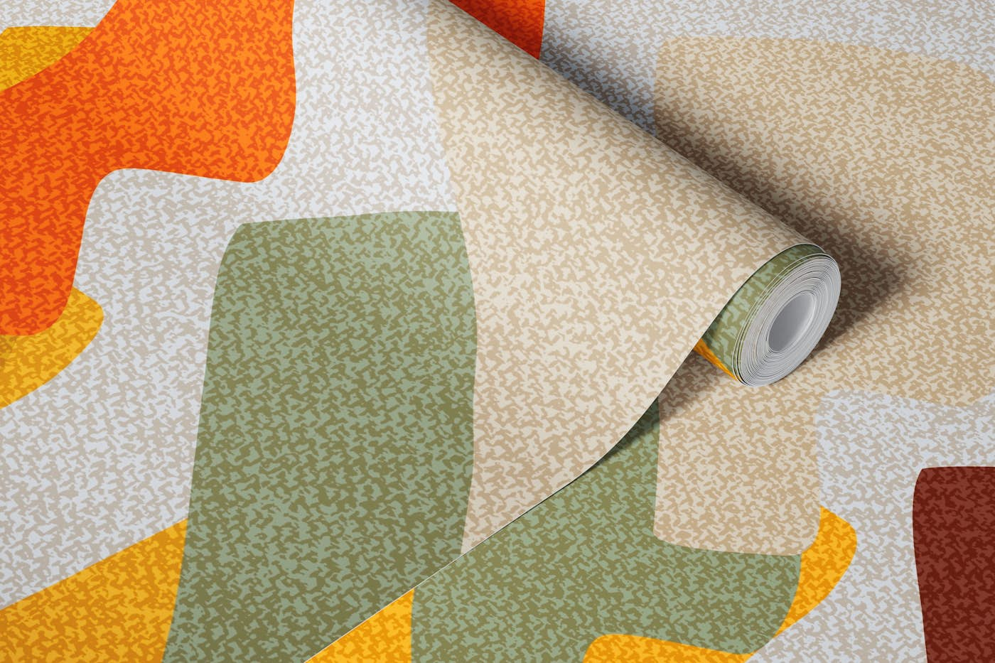 Unusual Mid-Century Modern Geometric Abstract wallpaper roll