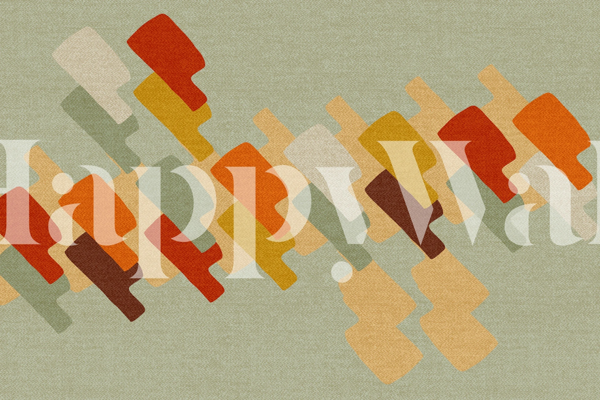 Geometric abstract Tapete in einem Raum