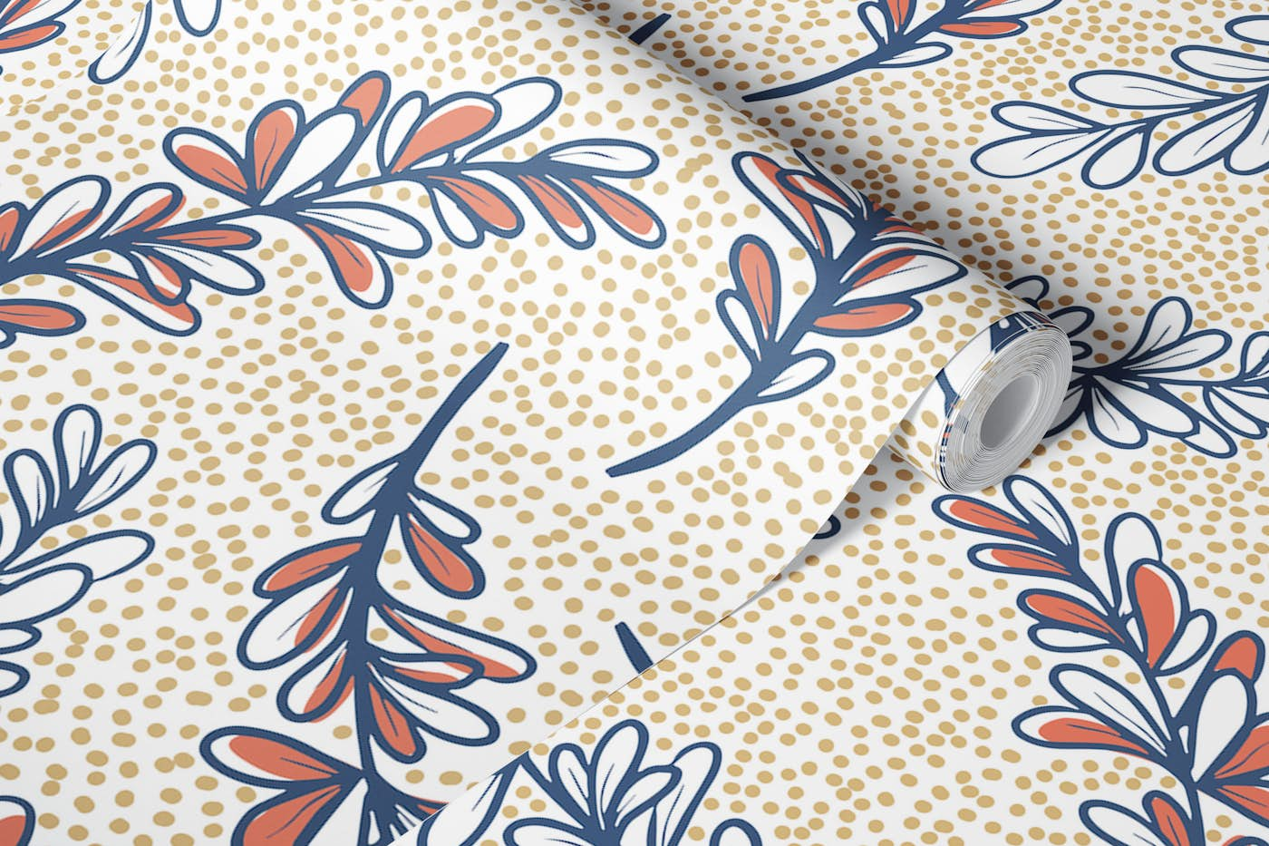 Dotted Floral wallpaper roll