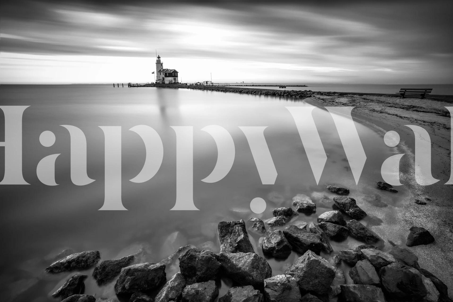 Monochrome wallpaper design featuring a scenic view