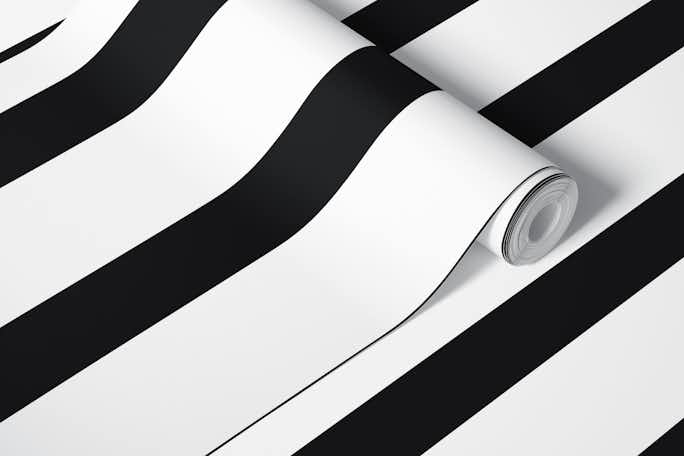 Black And White Stripes Simple Elegancewallpaper roll