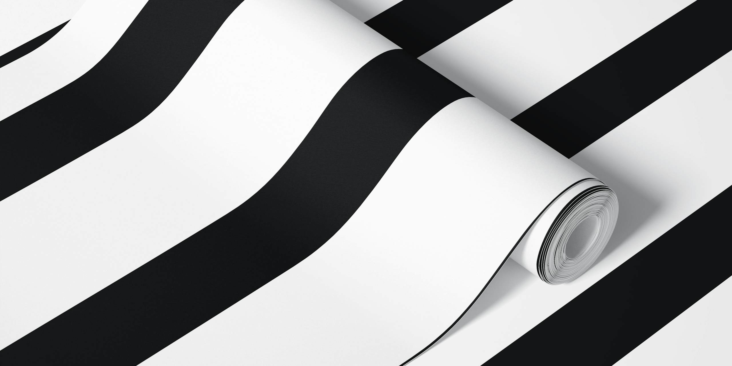 papel de parede Black And White Stripes em um quarto