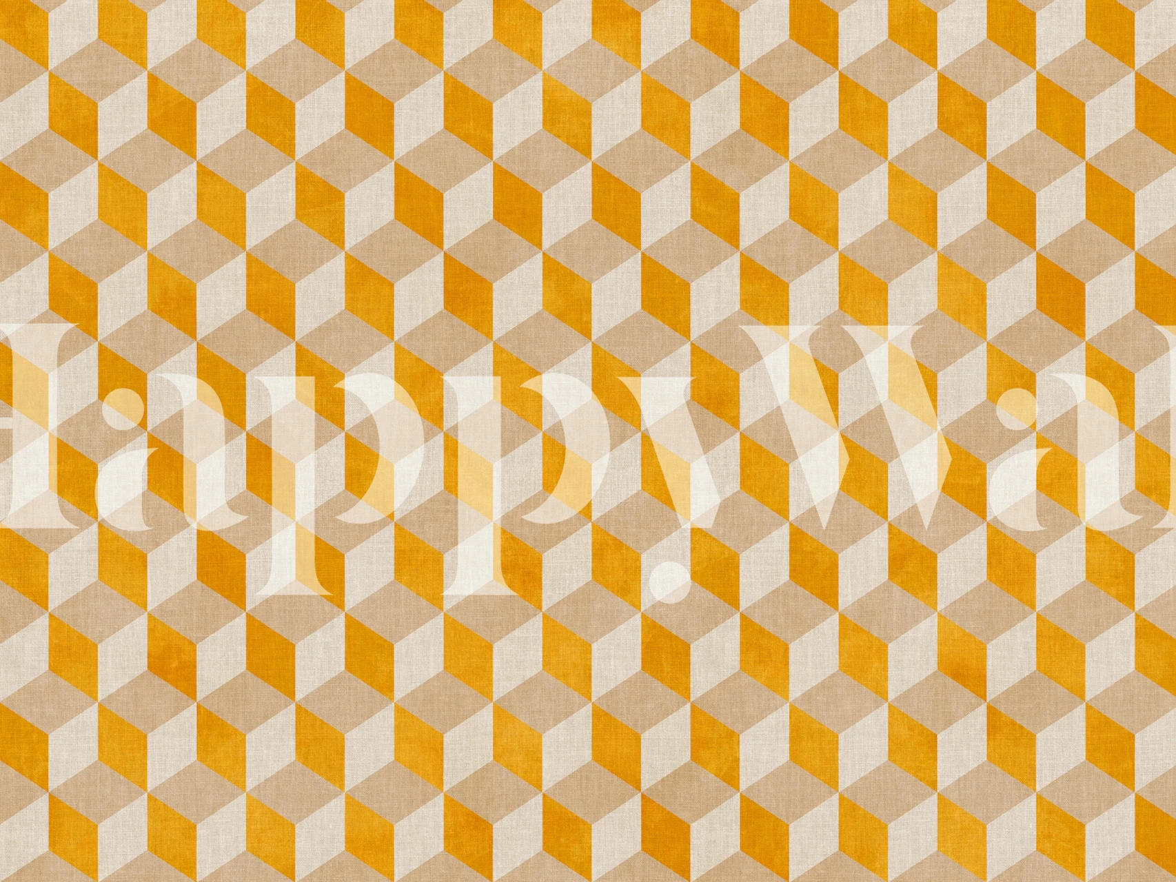 Geometrisk cubes pattern wallpaper i et rom