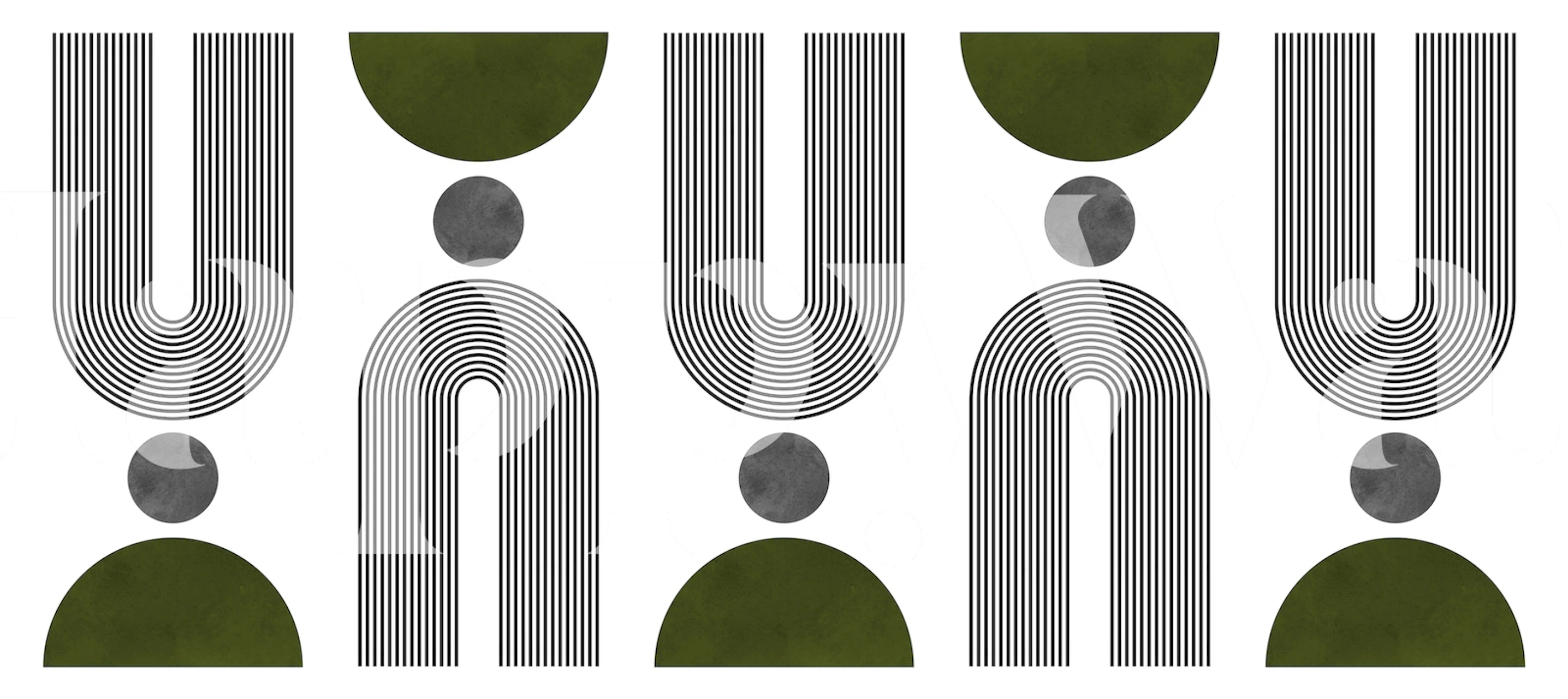 Lines and circles 14 wallpaper in a modern room