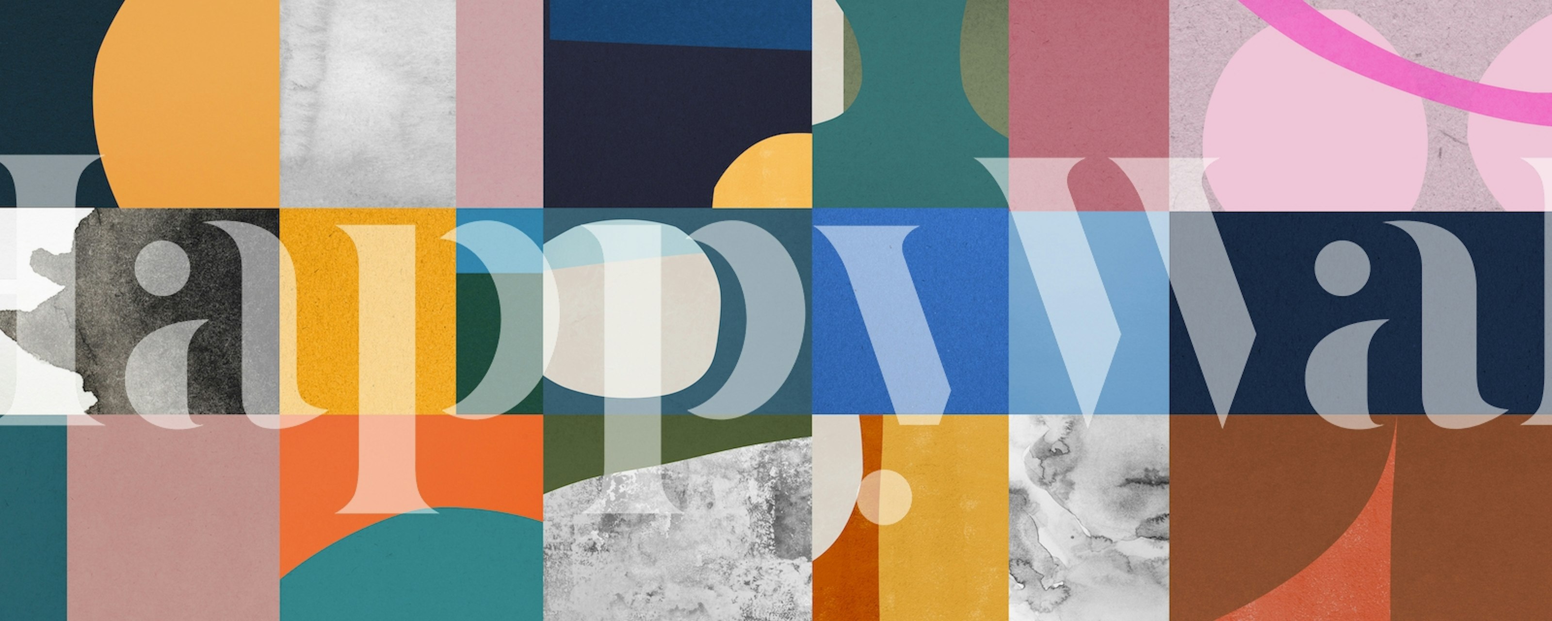 Colorful geometric pattern wallpaper with various shapes and colors