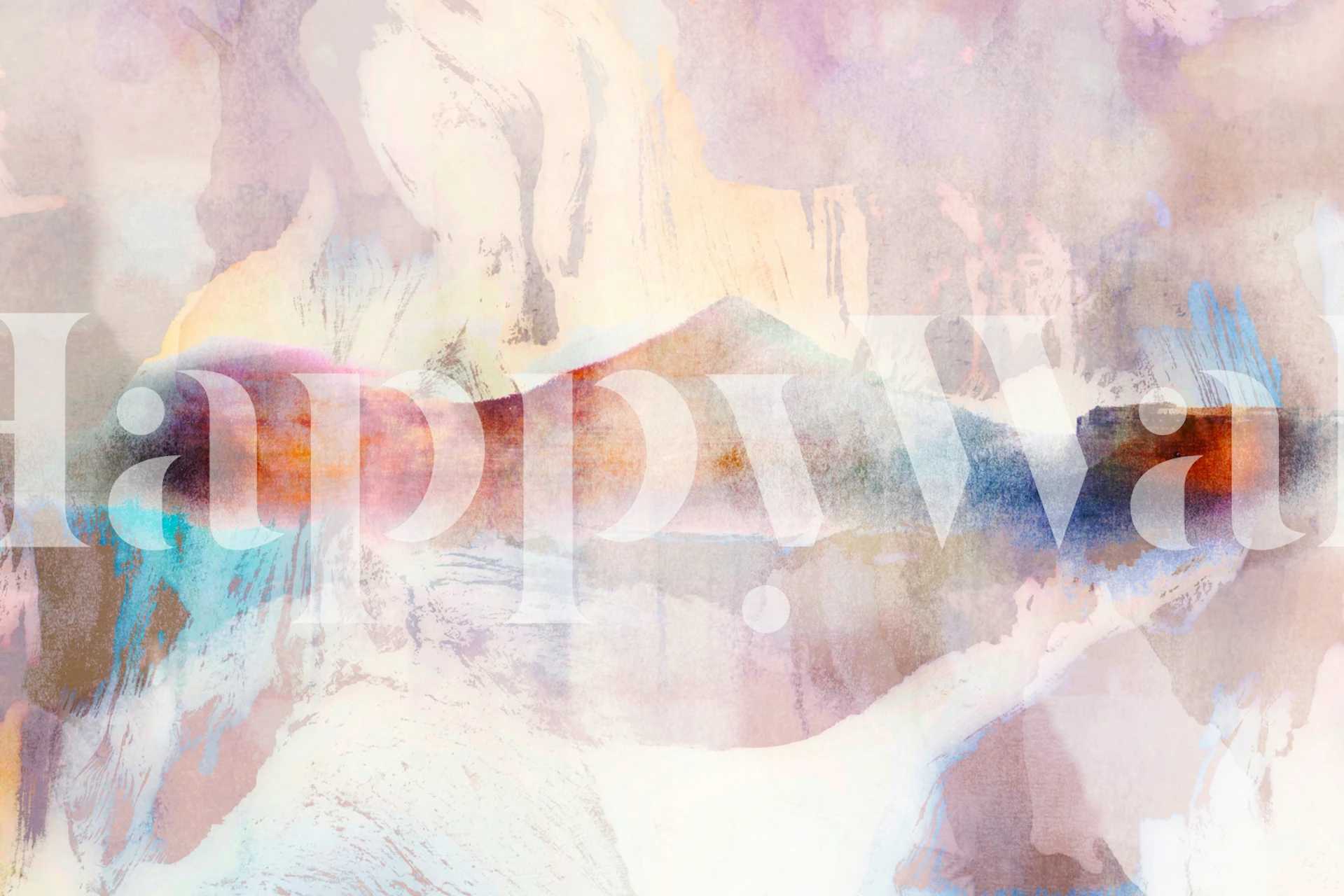 Abstract landscape with soft pastel colors wallpaper