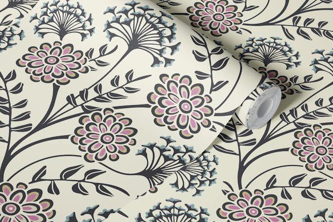 DANUBE Cottage Floral - Ecru Cream - Largewallpaper roll