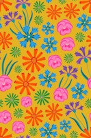 Floriography Floral Botanical Yellow Small papiers peint