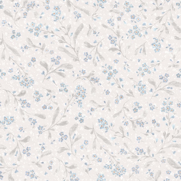 Light blue forget me not flowers neutral gray