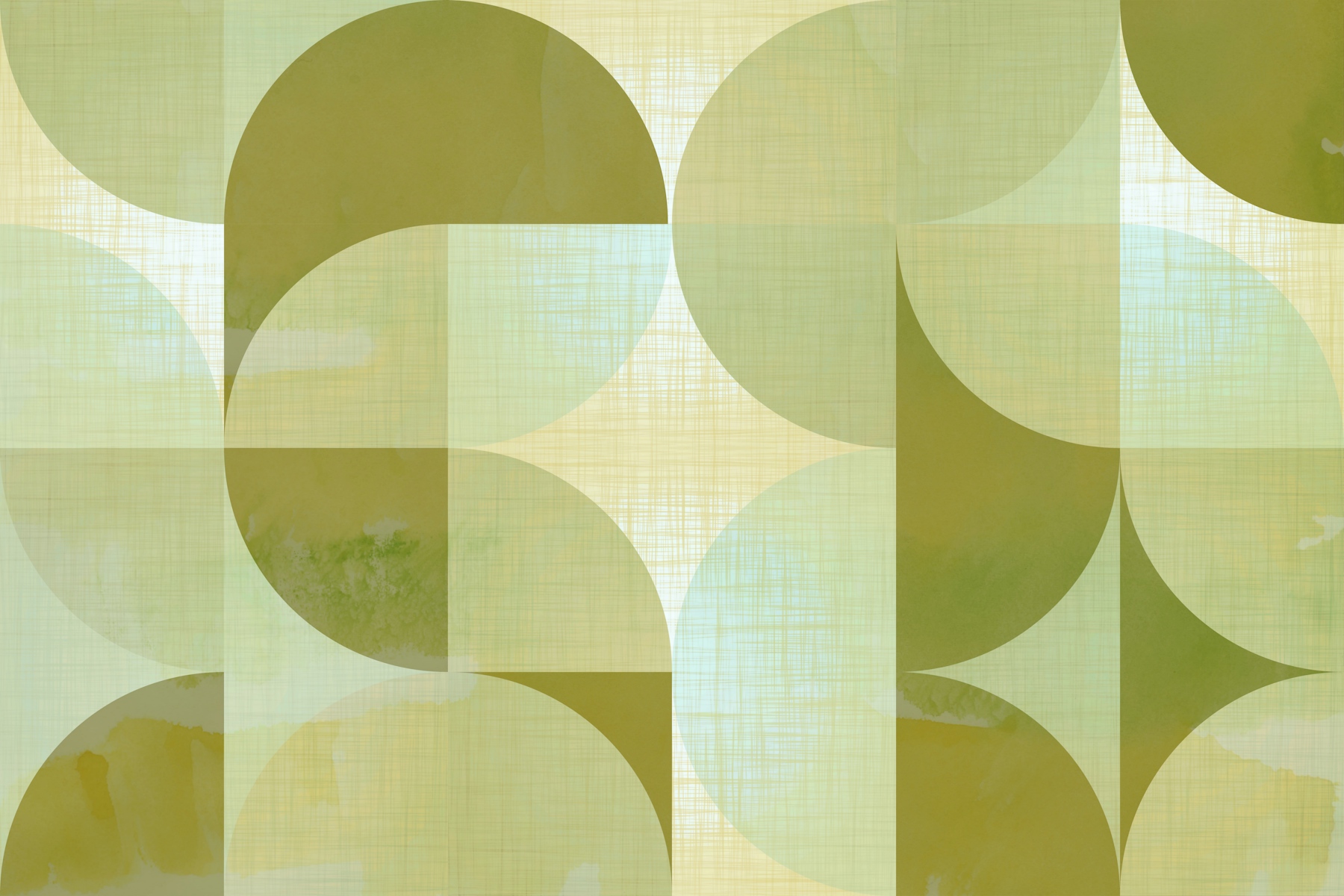 Mid-Century Green Geometry wallpaper | Happywall