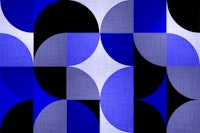 Mid-Century Vivid Blue Geometry wallpaper