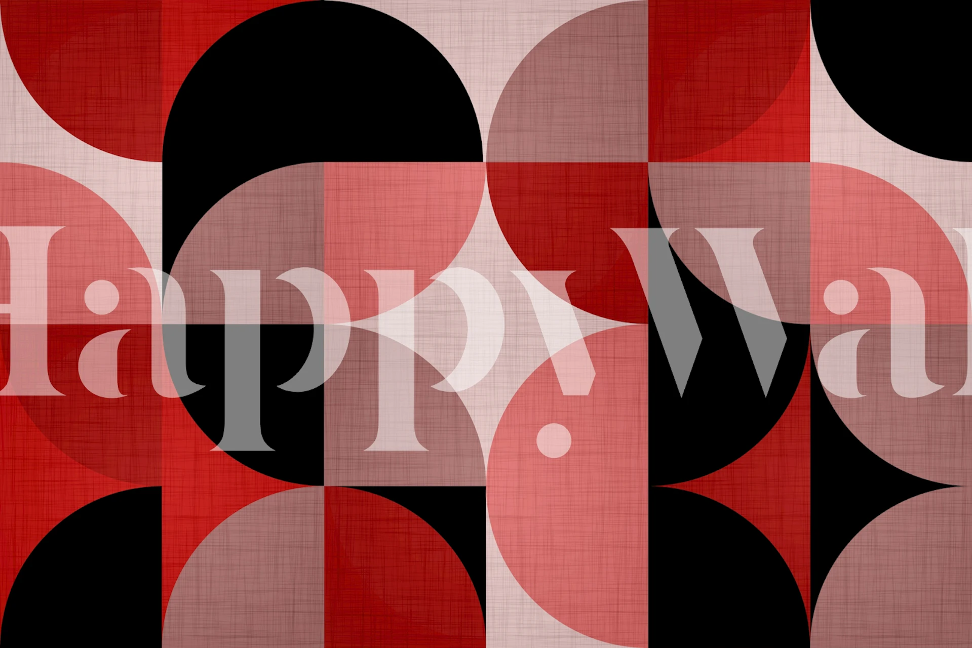 Geometric patterns in coral pink, red, and black wallpaper