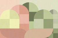Mid-Century Vivid Rainbow Geometry tapete