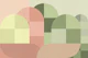 Mid-Century Vivid Rainbow Geometry