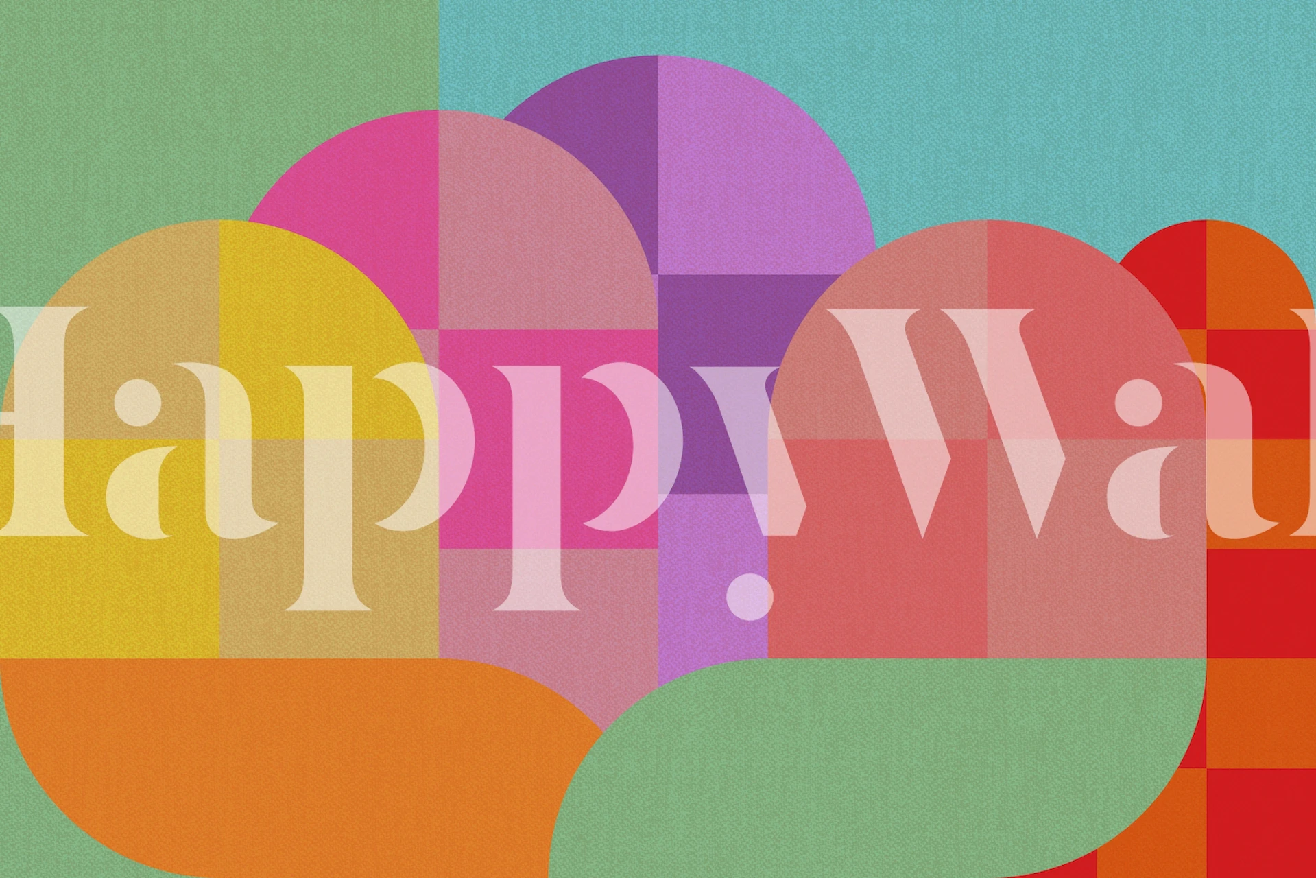 Mid-Century Vivid Arch Geometry wallpaper in a room