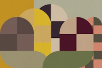 Mid-Century Vivid Rainbows Geometry tapete