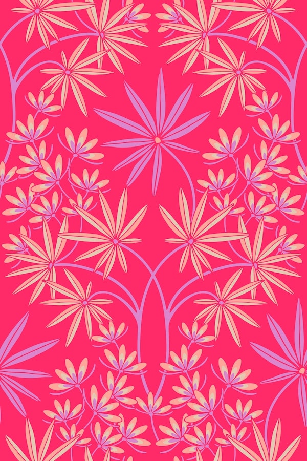 GLAMOUR Maximalist Floral Damask - Hot Pink