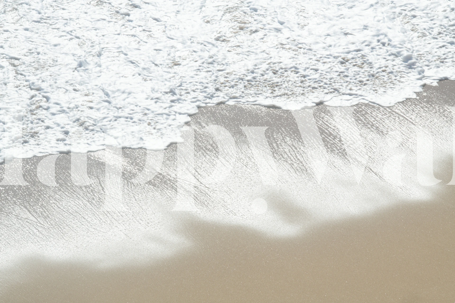 Veggmaleri med strandtema med milde bølger og havskum