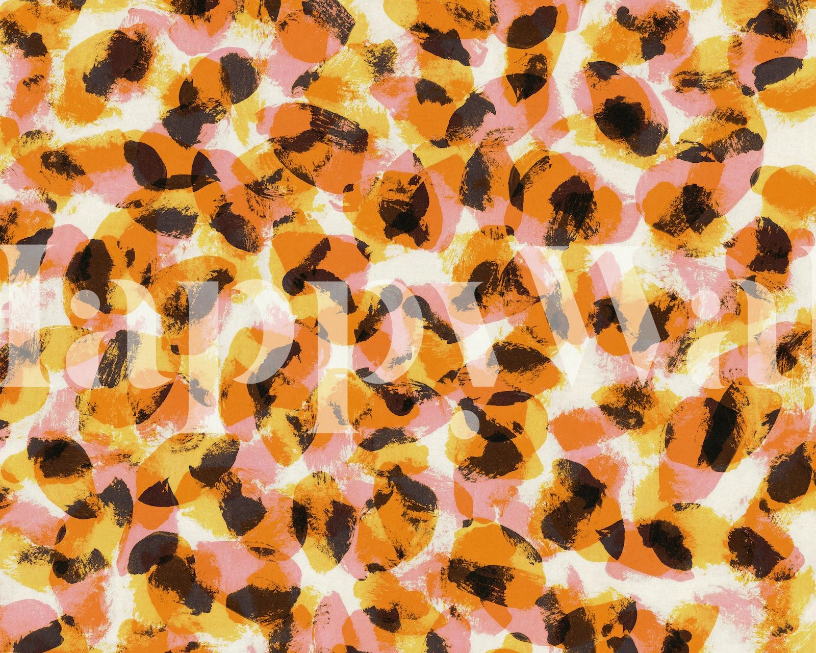 Papel de parede Vibrant Brush Strokes em um quarto