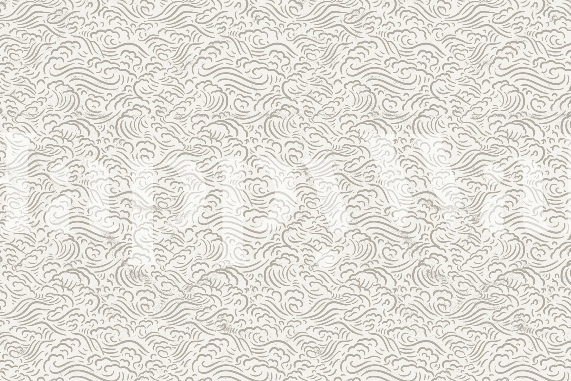 Japanilainen Wood Block Waves tapetti huoneessa