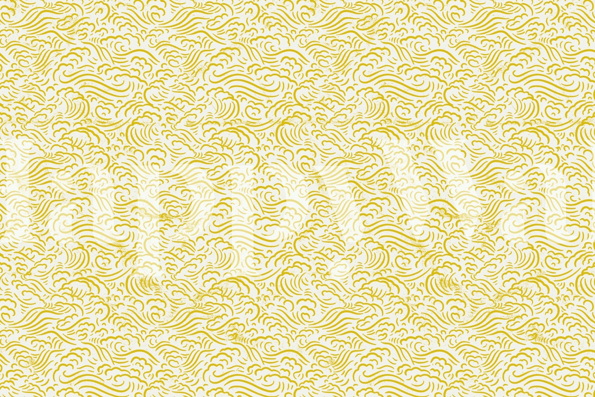 Japanese wood block print yellow projekt tapety