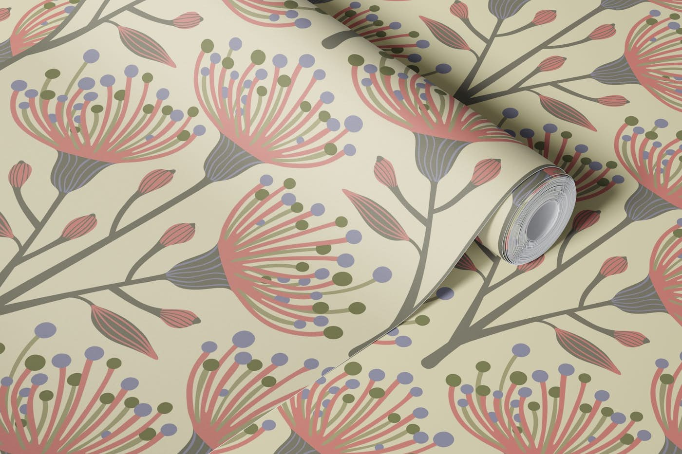 EUCALYPTUS Floral Botanical - Warm Neutrals wallpaper roll