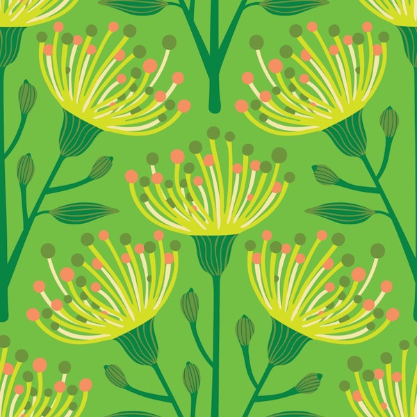 EUCALYPTUS Floral Botanical - Lime Green