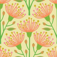 EUCALYPTUS Floral Botanical - Light Yellow tapety