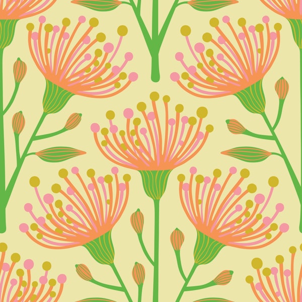 EUCALYPTUS Floral Botanical - Light Yellow
