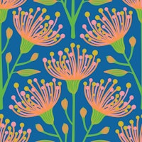 EUCALYPTUS Floral Botanical - Royal Blue ταπετσαρία