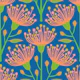 EUCALYPTUS Floral Botanical - Royal Blue