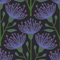 EUCALYPTUS Floral Botanical - Dark Purple ταπετσαρία