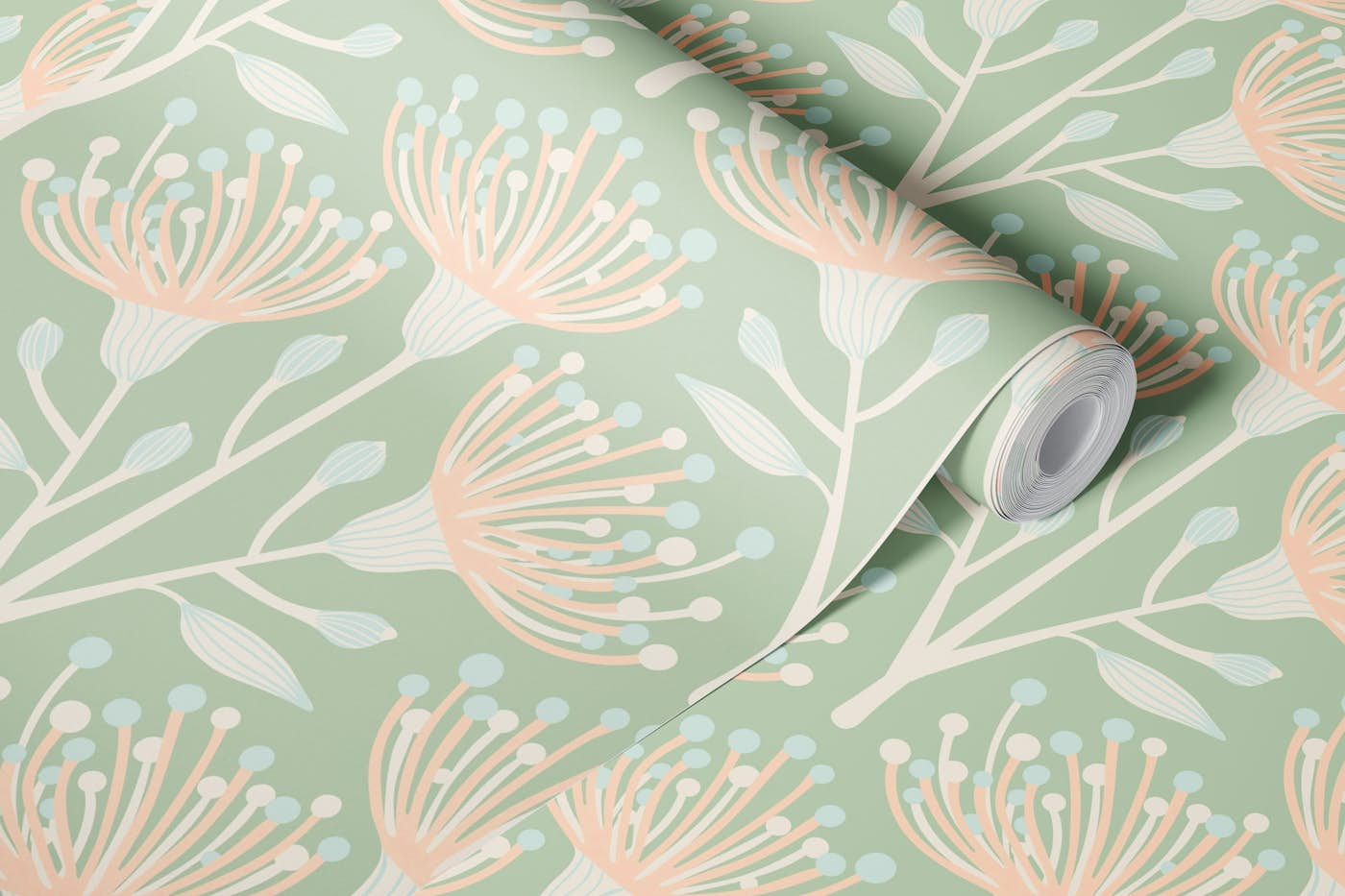 EUCALYPTUS Floral Botanical - Sage Green wallpaper roll