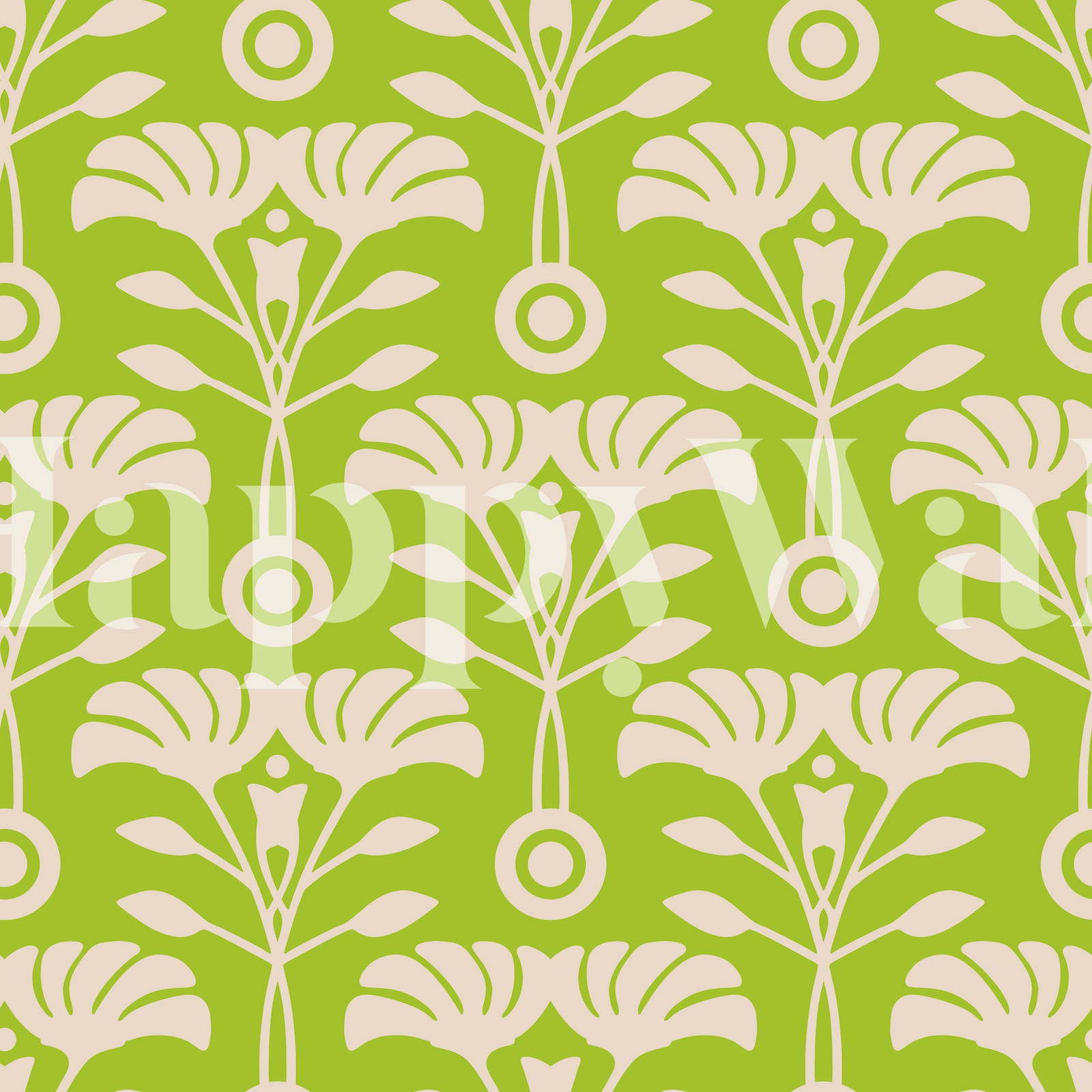 ART NOUVEAU Retro MidCentury Floral Green wallpaper Free shipping