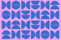 Pink Blue Bauhaus wallpaper