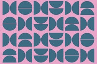Teal Pink Bauhaus wallpaper