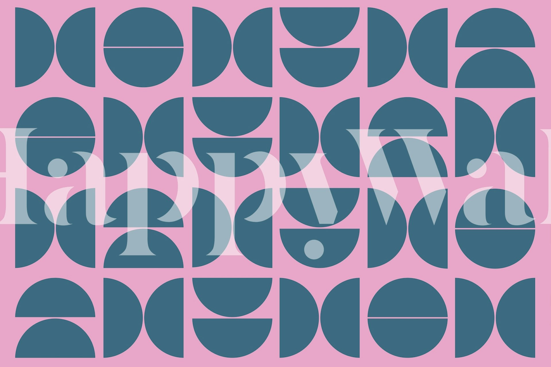 Geometric shapes in teal and pink wallpaper