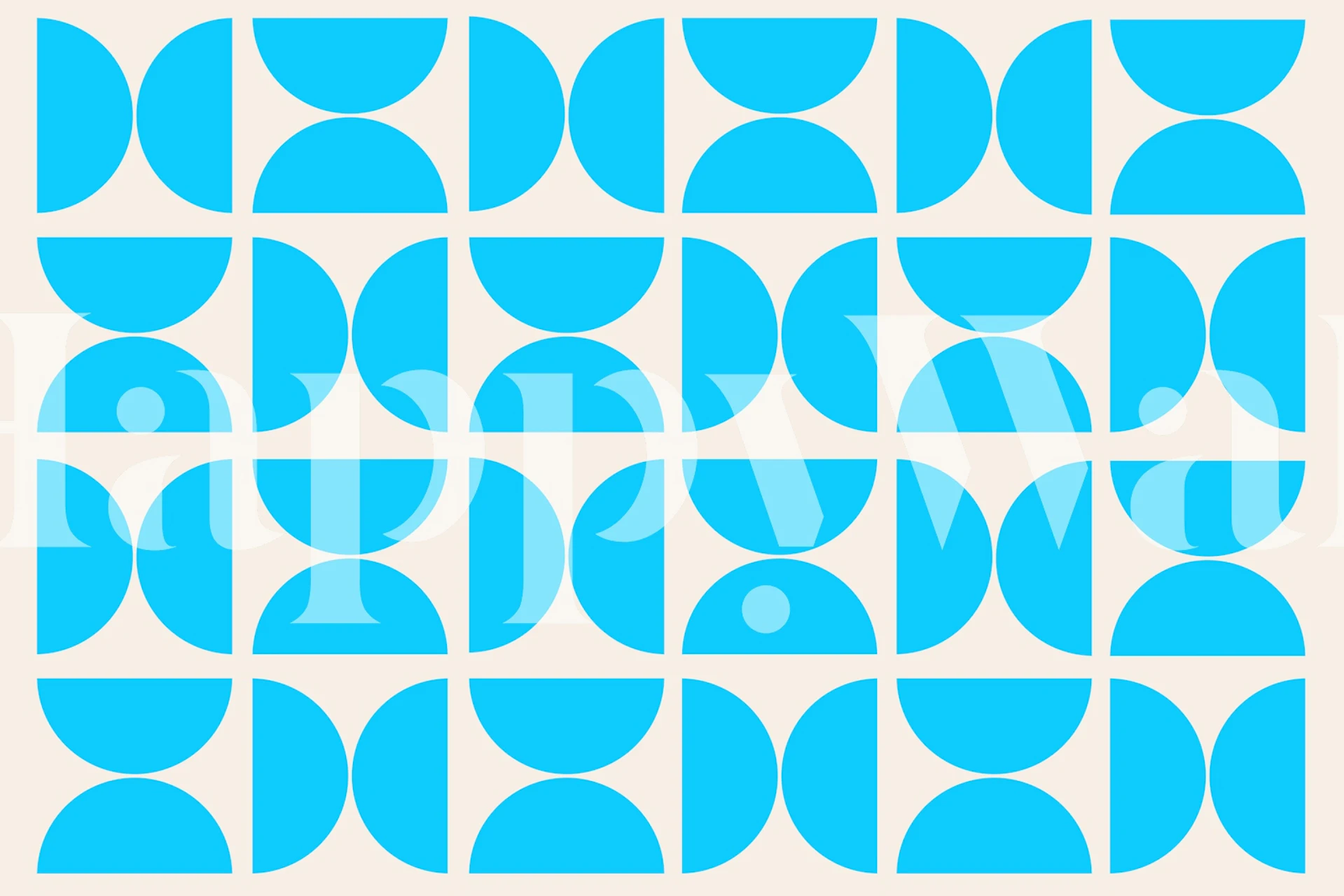 Geometric turquoise pattern on a white background wallpaper