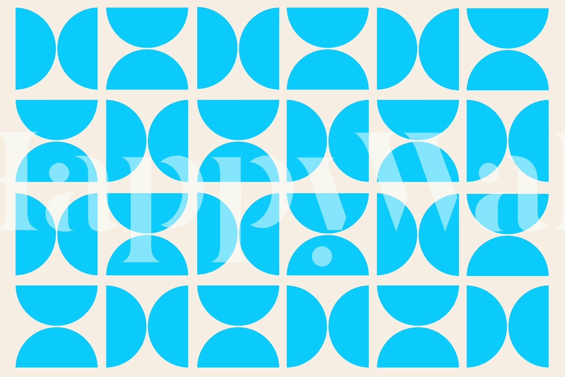 Geometric turquoise pattern on a white background wallpaper